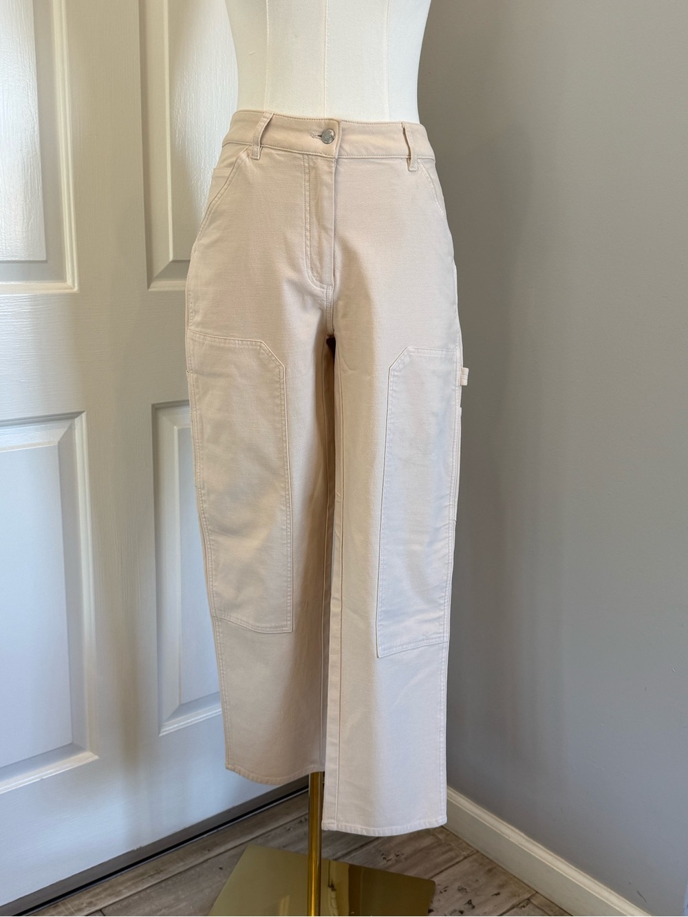 Aritzia Wilfred Wide-Leg Utility Pants in Beige